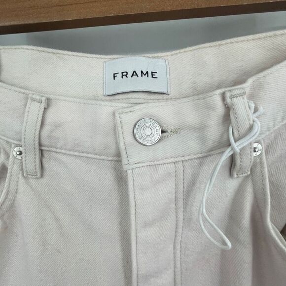 Frame Multi-Pocketed Button Fly Straight Leg Oak White Denim Pants 32 NWOT Sampl - Picture 2 of 10